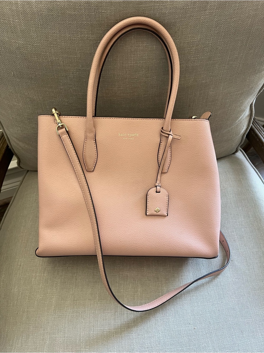 kate spade Dusty Pink Leather Satchel with Removable Strap